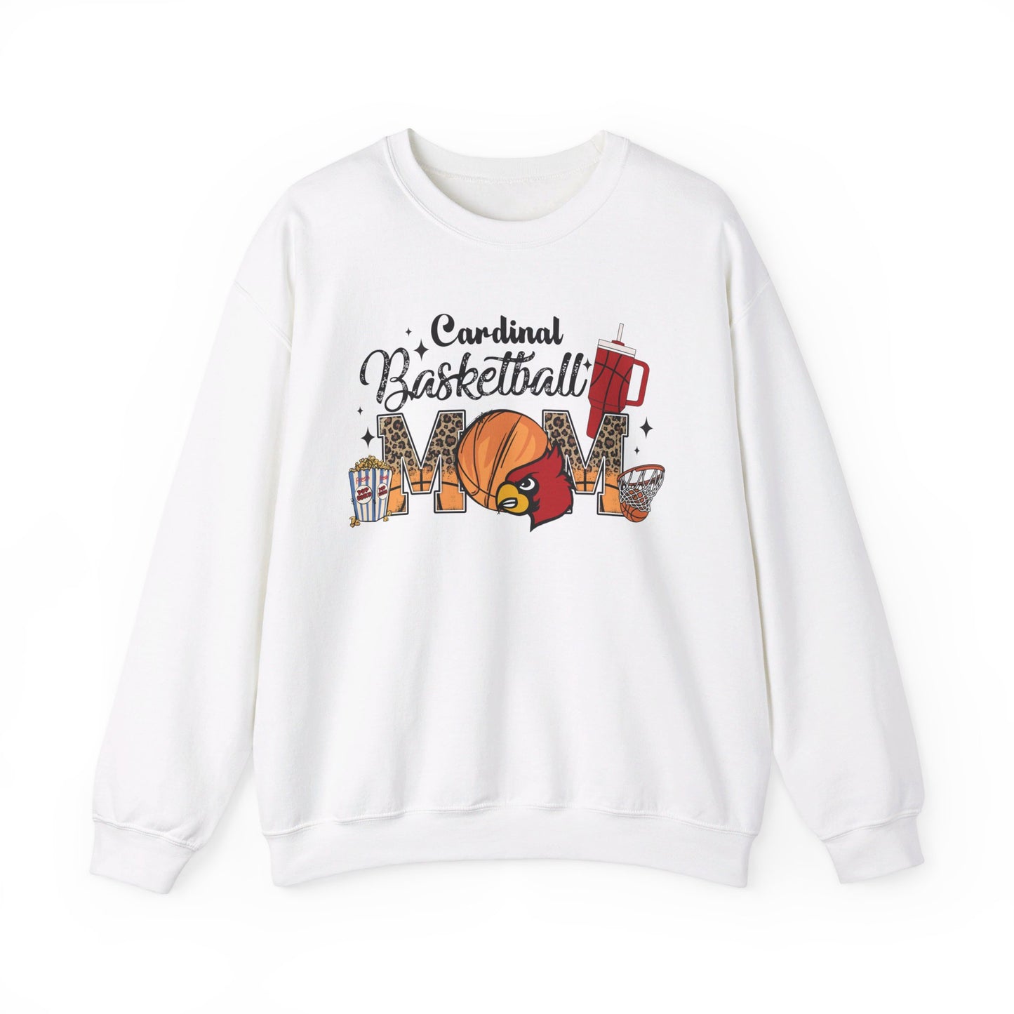 Cardinal Basketball Mom - Unisex Heavy Blend™ Crewneck Sweatshirt