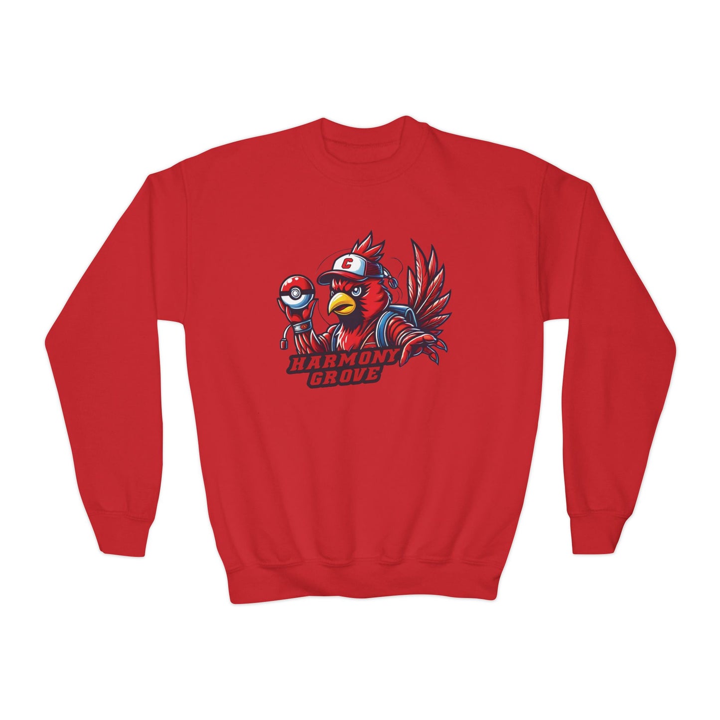 Cartoon Harmony Grove Cardinal - Youth Crew Sweatshirt