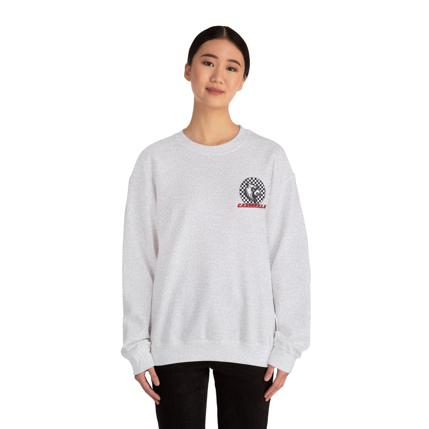Black and White Checkered Cardinal - of Unisex Heavy Blend™ Crewneck Sweatshirt