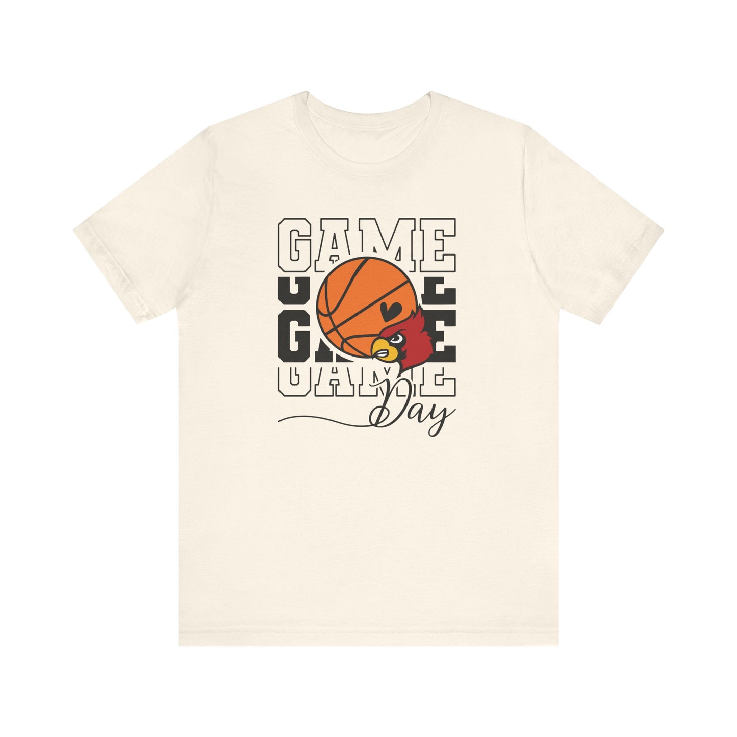 Cardinal Game Day Basketball - Bella + Canvas Short Sleeve Tee