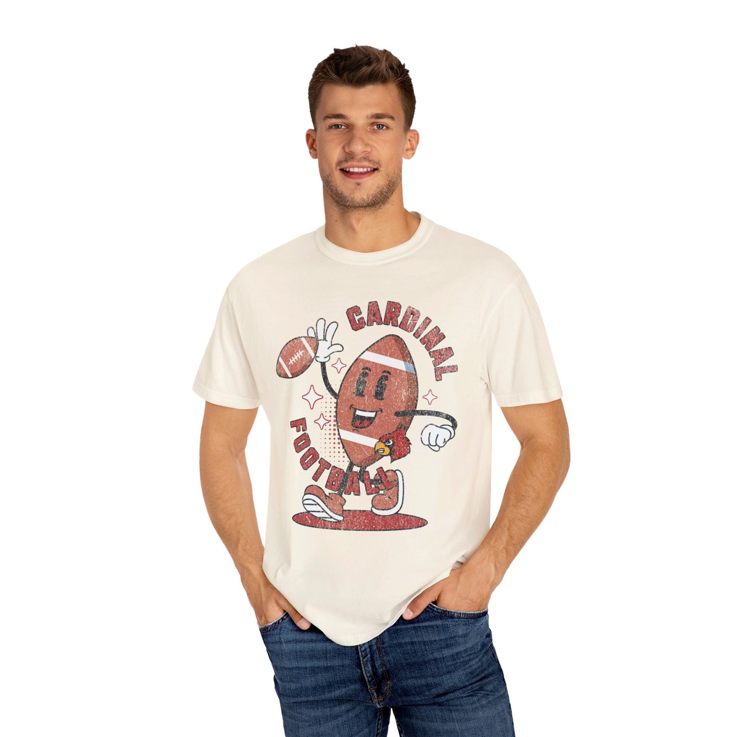 Retro Cardinal Football - Comfort Colors T-shirt