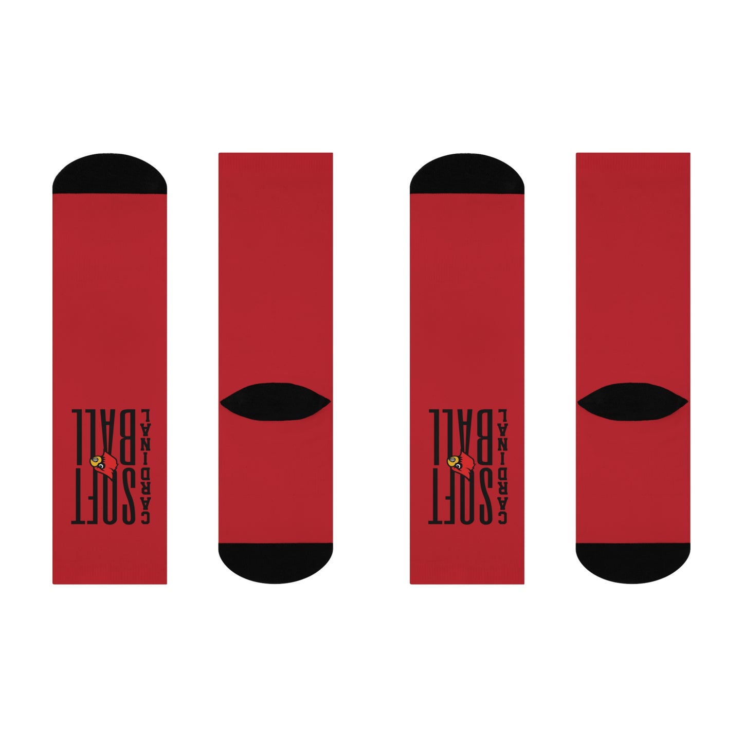 Cardinal Softball - Red Cushioned Crew Socks