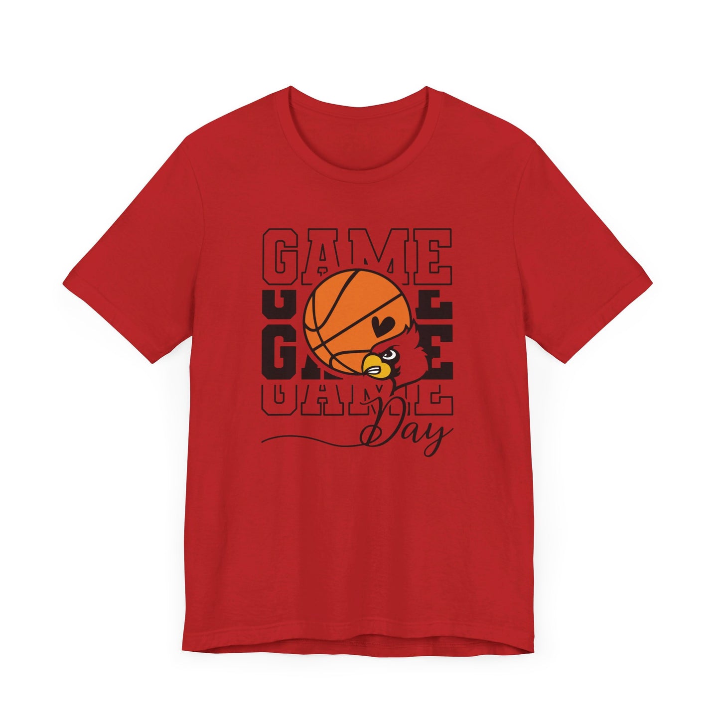 Cardinal Game Day Basketball - Bella + Canvas Short Sleeve Tee