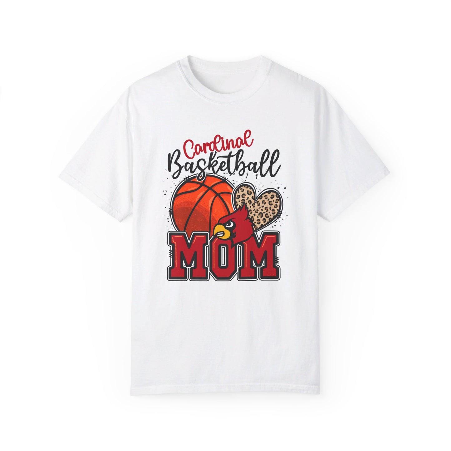 Cardinal Basketball Mom Leopard - Comfort Colors T-shirt