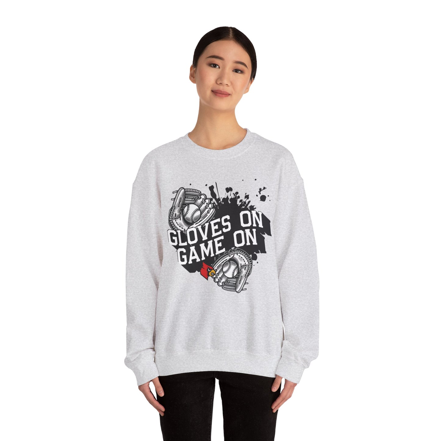 Gloves on Game On Softball and Baseball - Unisex Heavy Blend™ Crewneck Sweatshirt