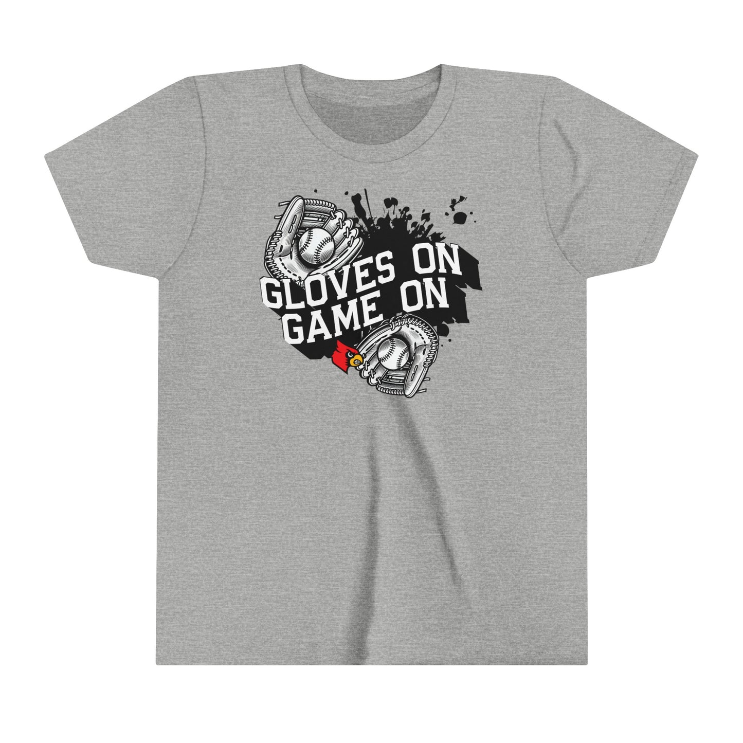 Gloves On Game On Baseball Softball - Bella + Canvas Youth Tee