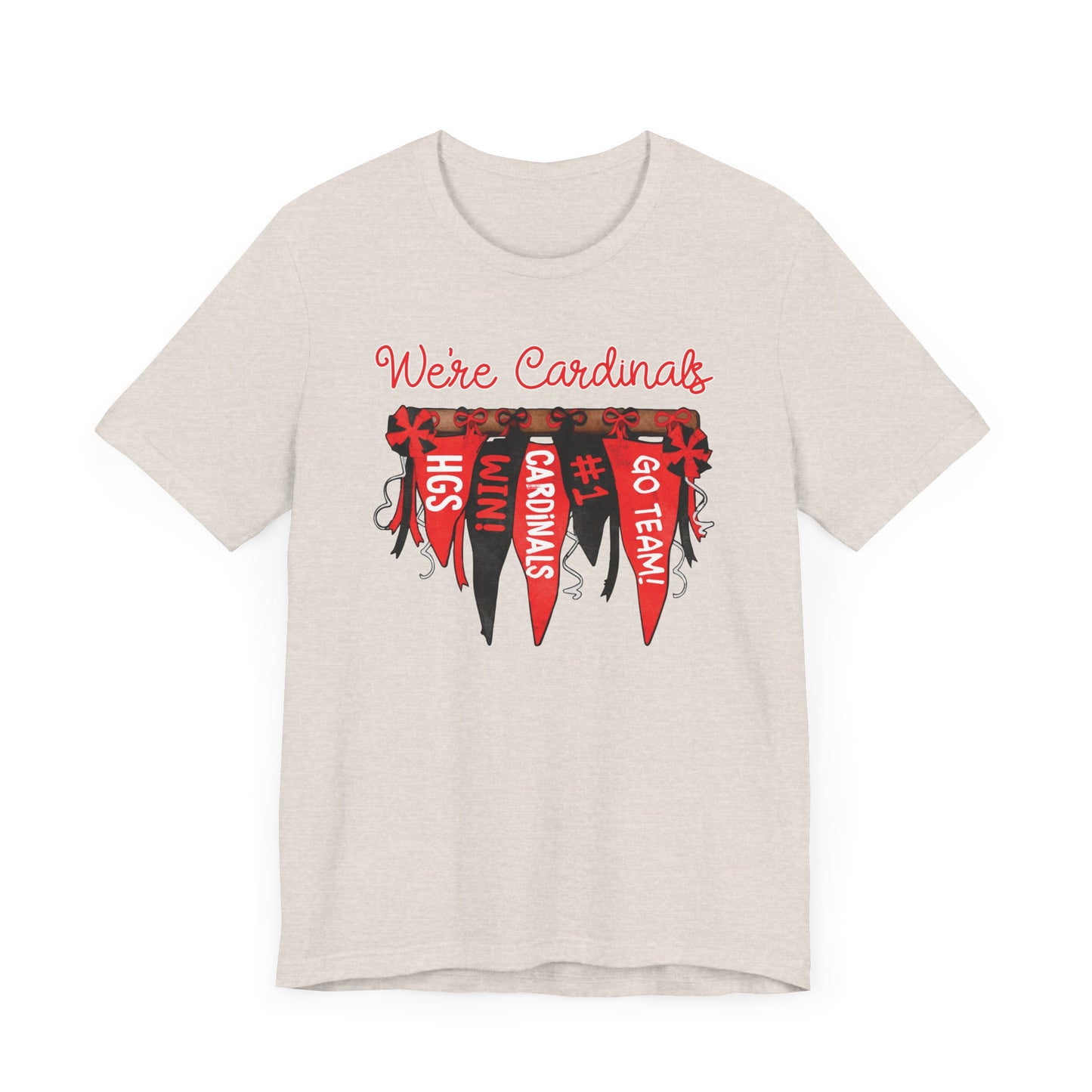 Cardinals Pennant Banner - Bella + Canvas Short Sleeve Tee