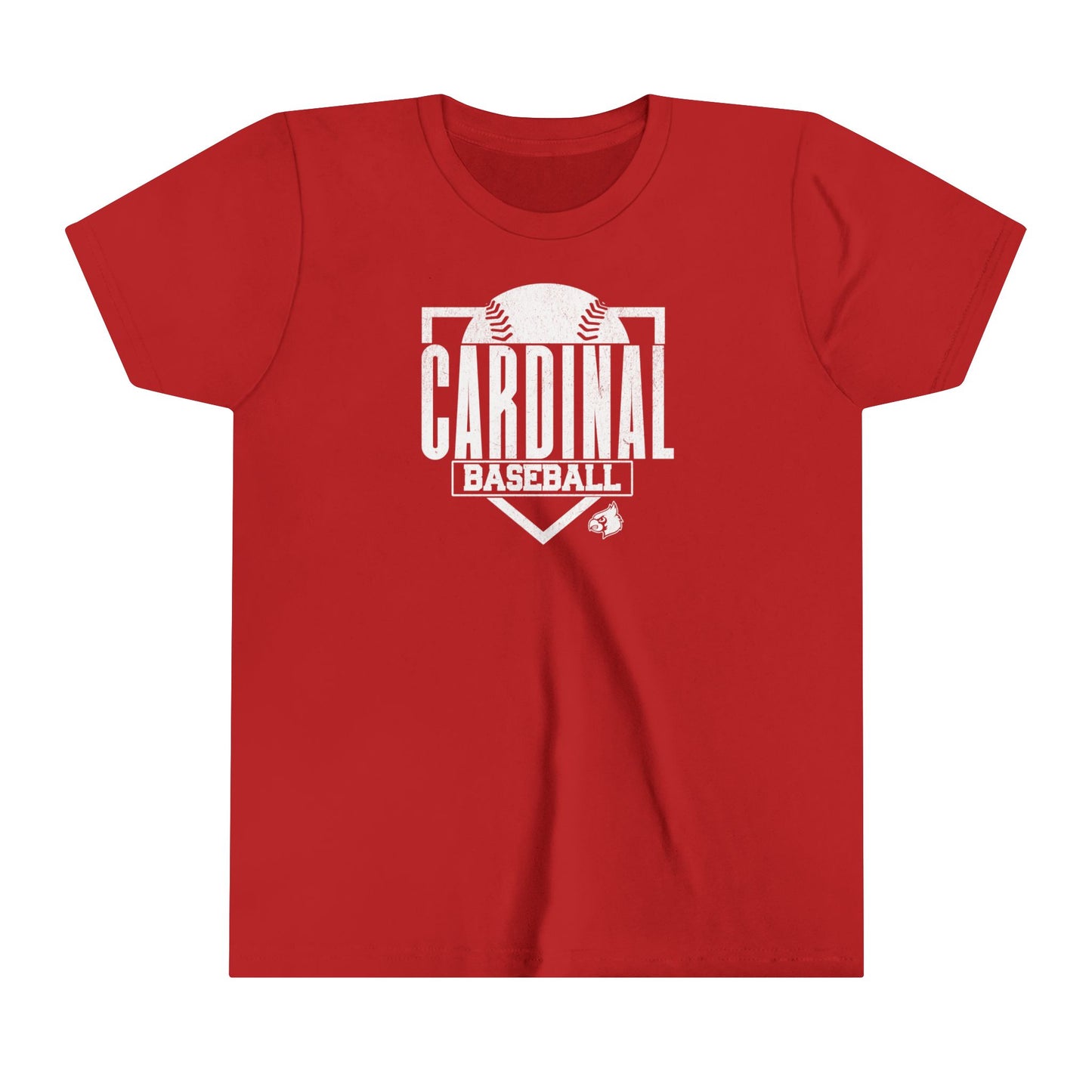Vintage Cardinal Baseball Plate - Bella + Canvas Youth Tee
