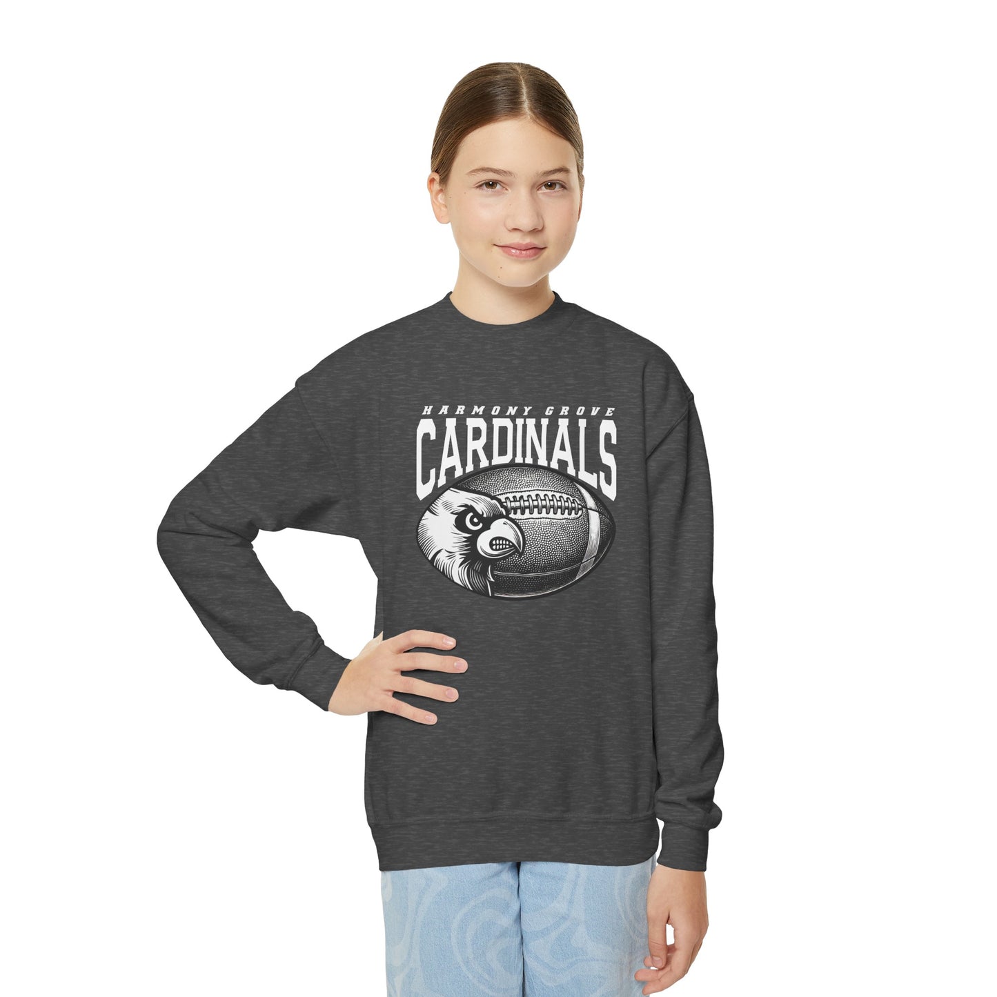 Harmony Grove Cardinals Football - Youth Crew Sweatshirt