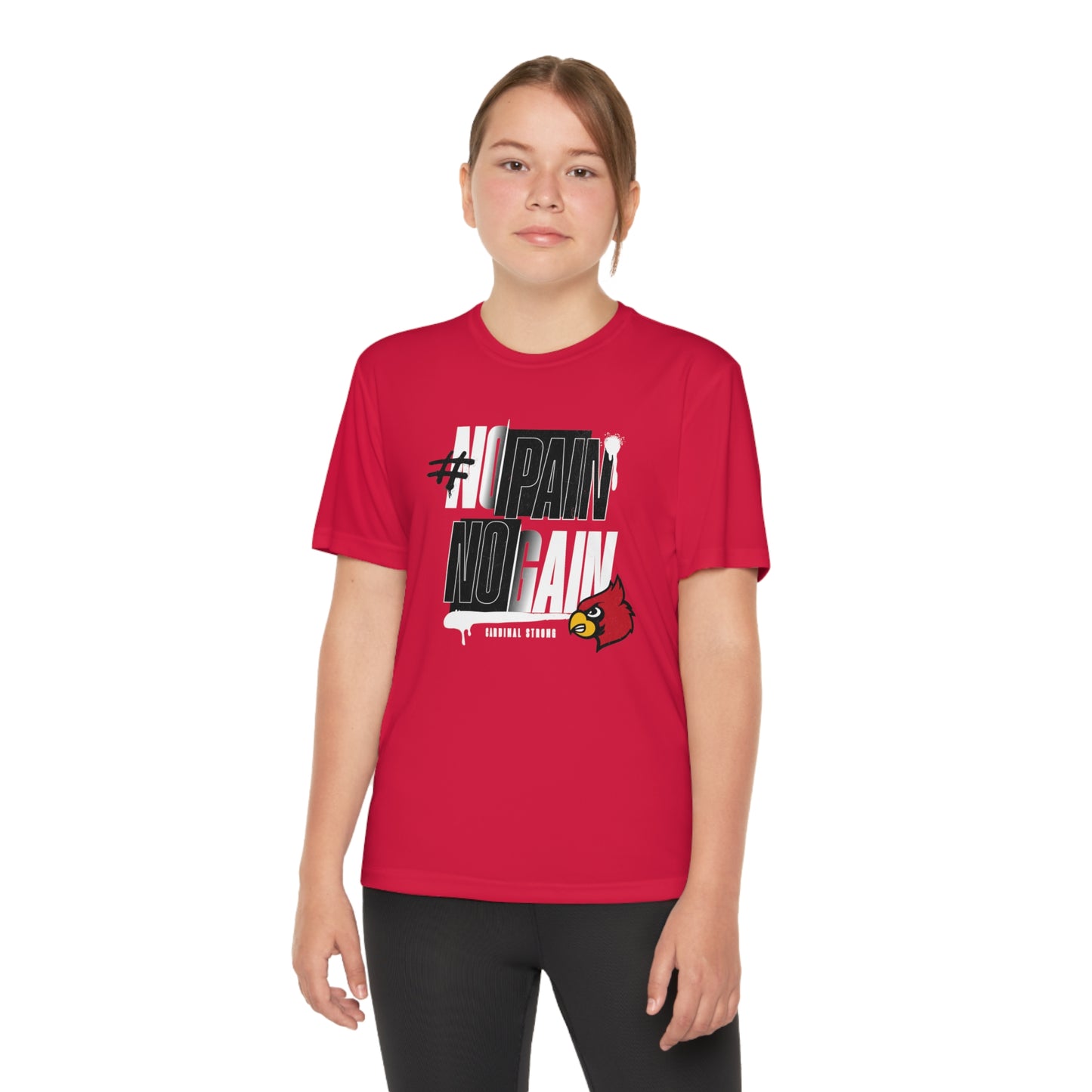No Pain No Gain Cardinal - Youth Sport-Tek® Competitor™ Tee
