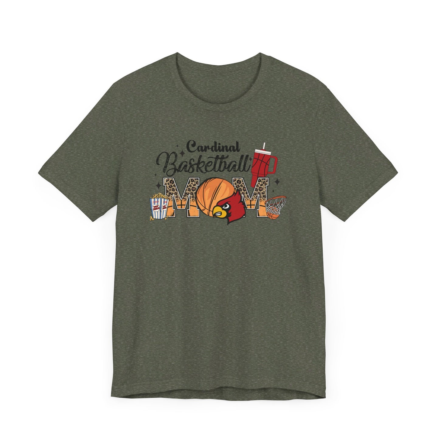 Cardinal Basketball Mom - Bella + Canvas Short Sleeve Tee
