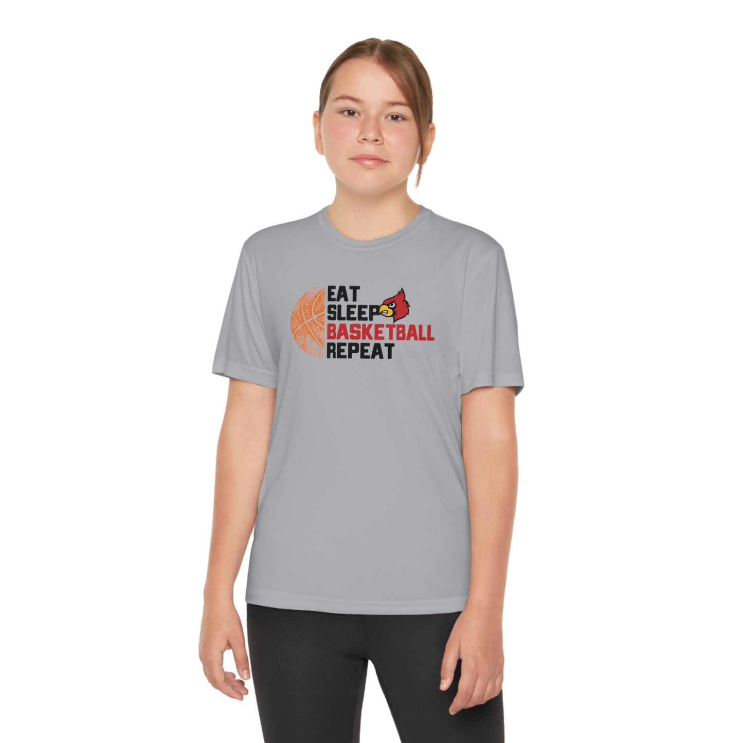 Eat Sleep Basketball Repeat - Youth Sport-Tek® Competitor™ Tee