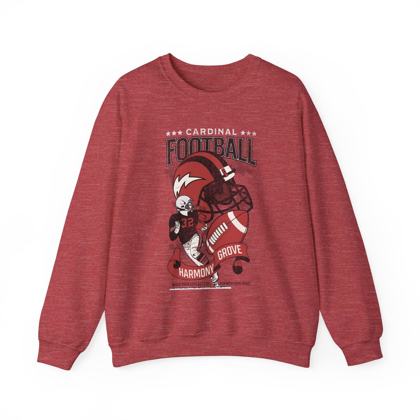 Vintage Cardinal Football - Unisex Heavy Blend™ Crewneck Sweatshirt