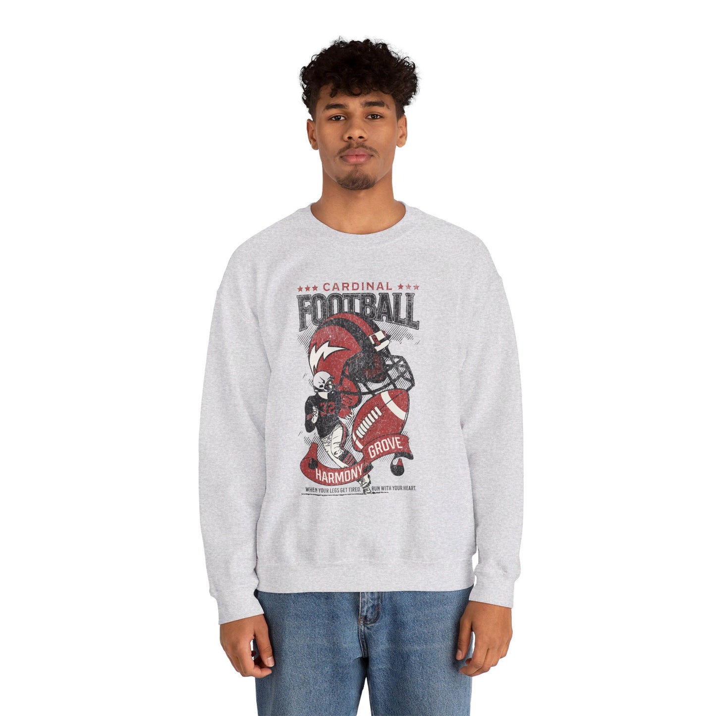 Vintage Cardinal Football - Unisex Heavy Blend™ Crewneck Sweatshirt