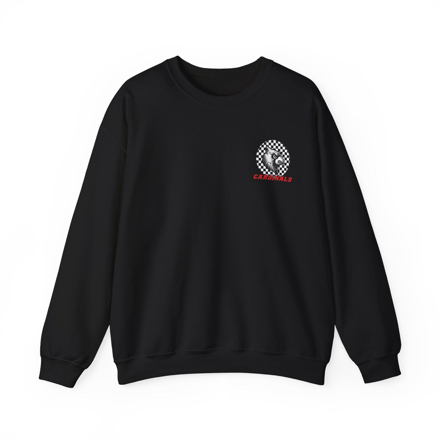 Black and White Checkered Cardinal - of Unisex Heavy Blend™ Crewneck Sweatshirt