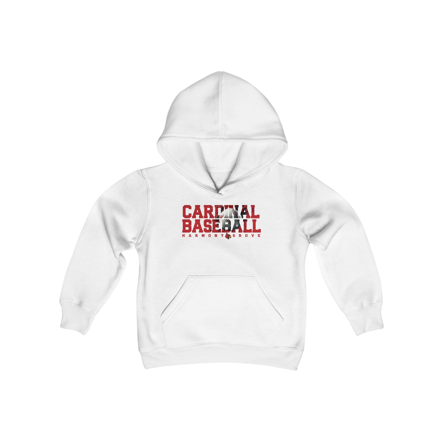 Harmony Grove Cardinal Baseball - Youth Heavy Blend Hooded Sweatshirt