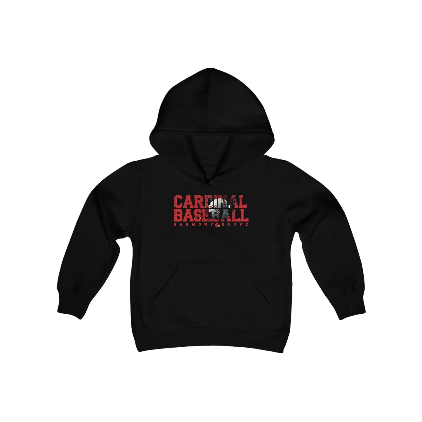 Harmony Grove Cardinal Baseball - Youth Heavy Blend Hooded Sweatshirt