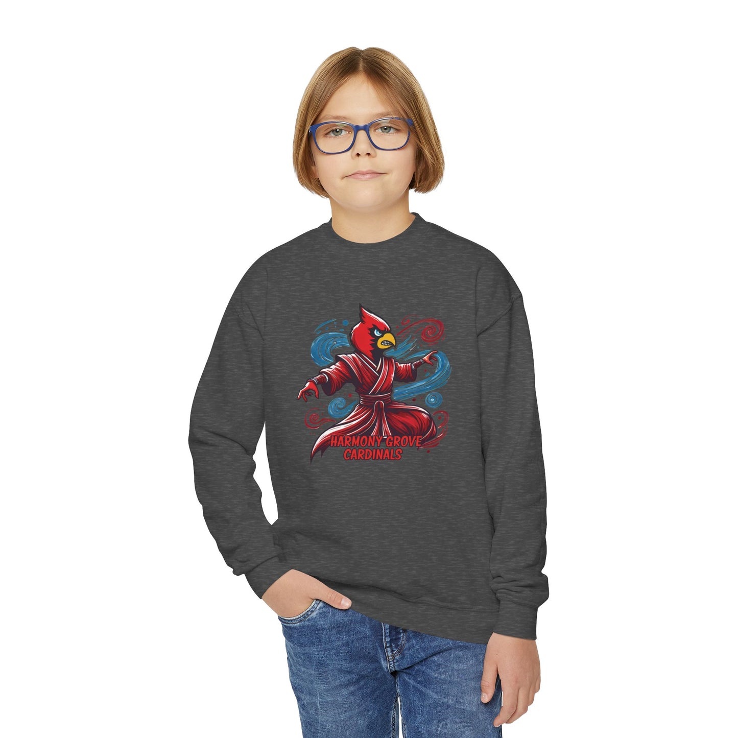 Airbender Harmony Grove Cardinal - Youth Crew Sweatshirt
