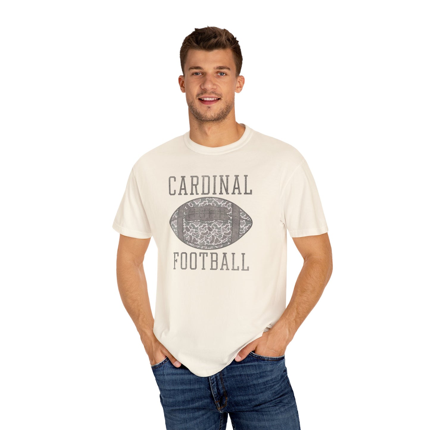 Old School Camo Distressed Football - Comfort Colors T Shirt