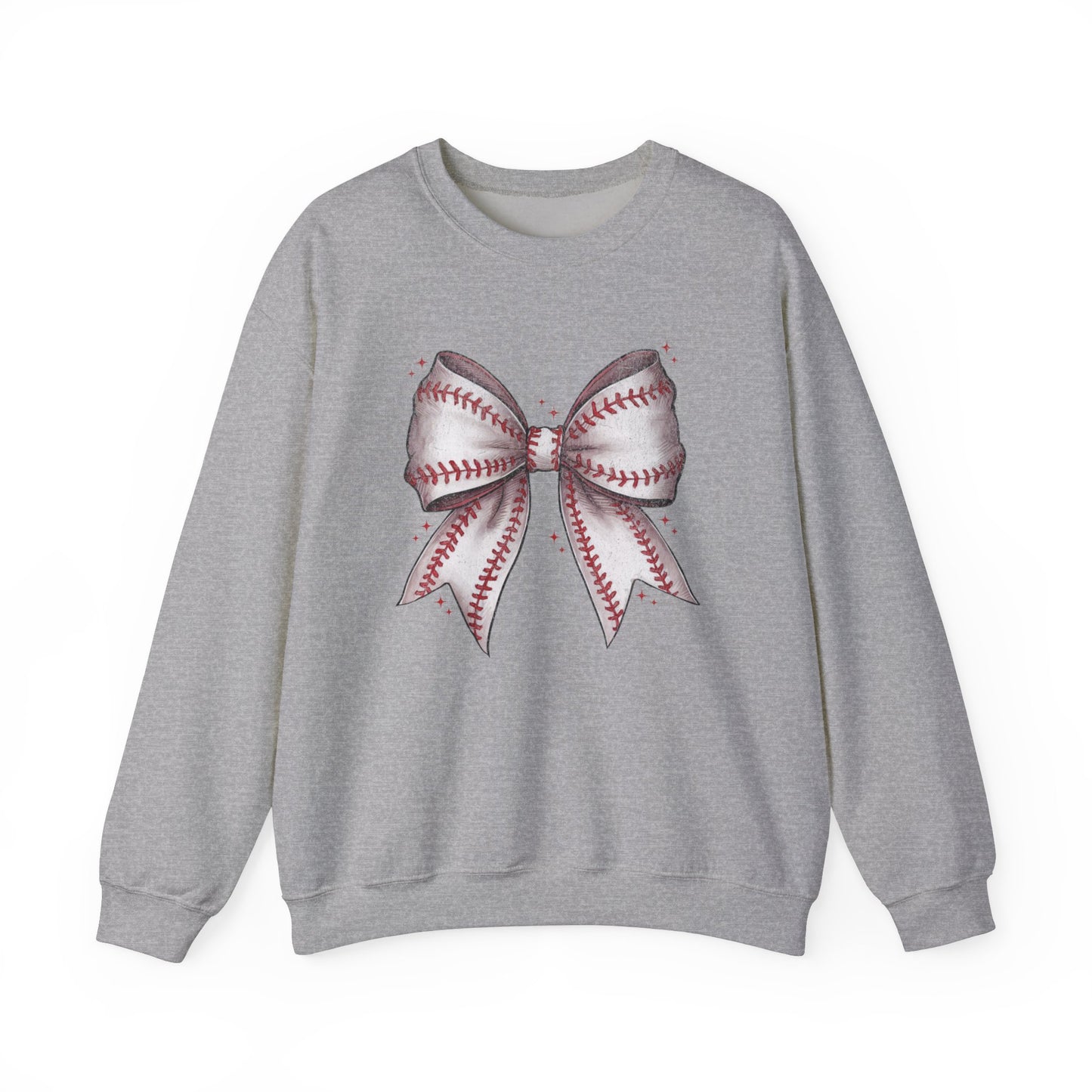 Game Day Baseball Coquette Bow - Unisex Heavy Blend™ Crewneck Sweatshirt