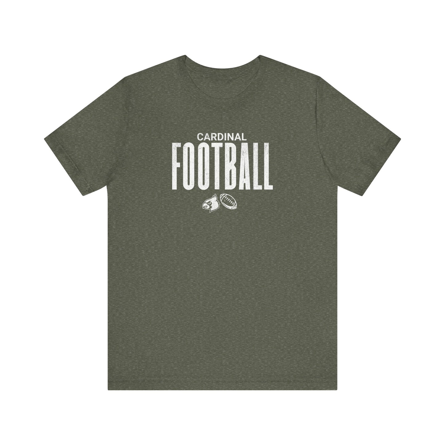 Vintage Cardinal Football - Bella + Canvas Short Sleeve Tee