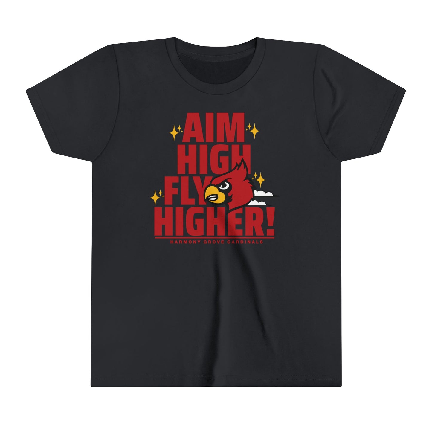 Aim High Fly Higher Cardinal - Bella + Canvas Youth Tee