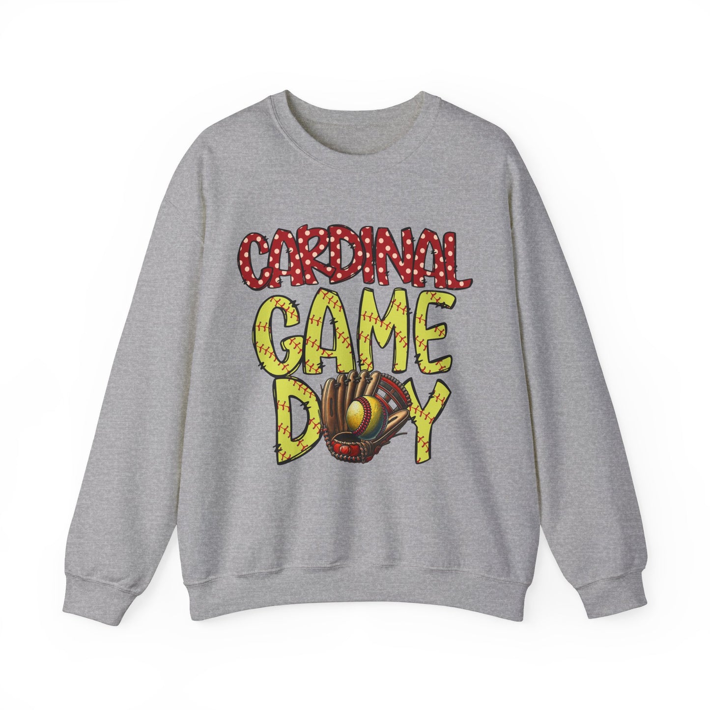Cardinal Softball Game Day - Unisex Heavy Blend™ Crewneck Sweatshirt