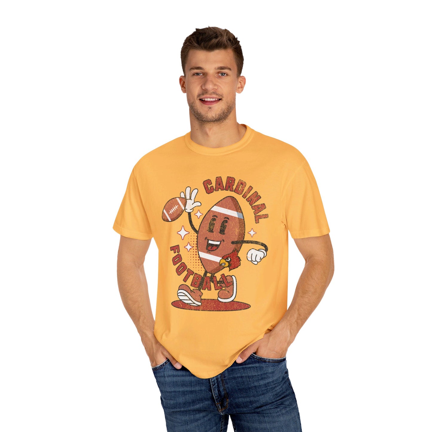 Retro Cardinal Football - Comfort Colors T-shirt