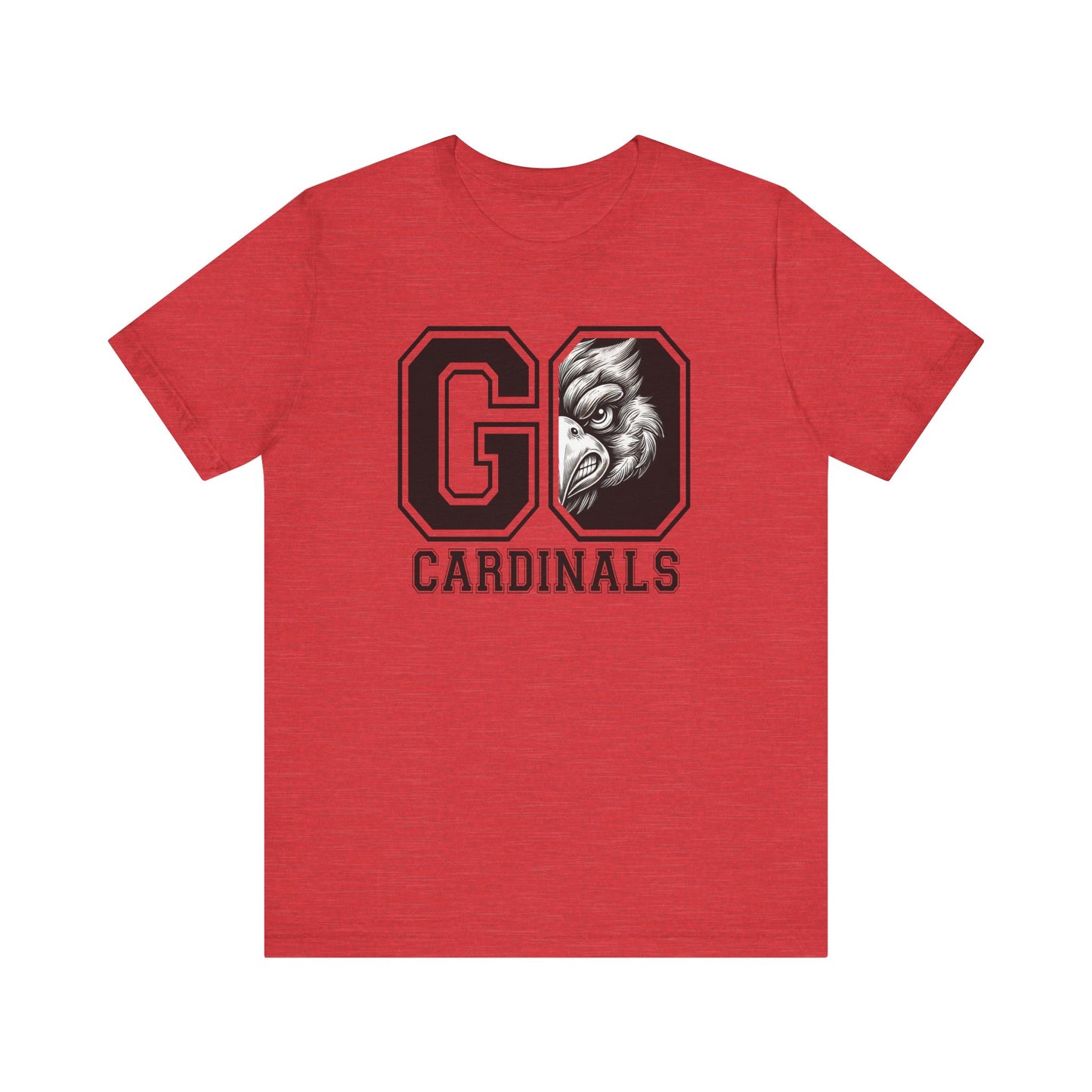 Go Cardinals Black and White - Bella + Canvas Short Sleeve Tee