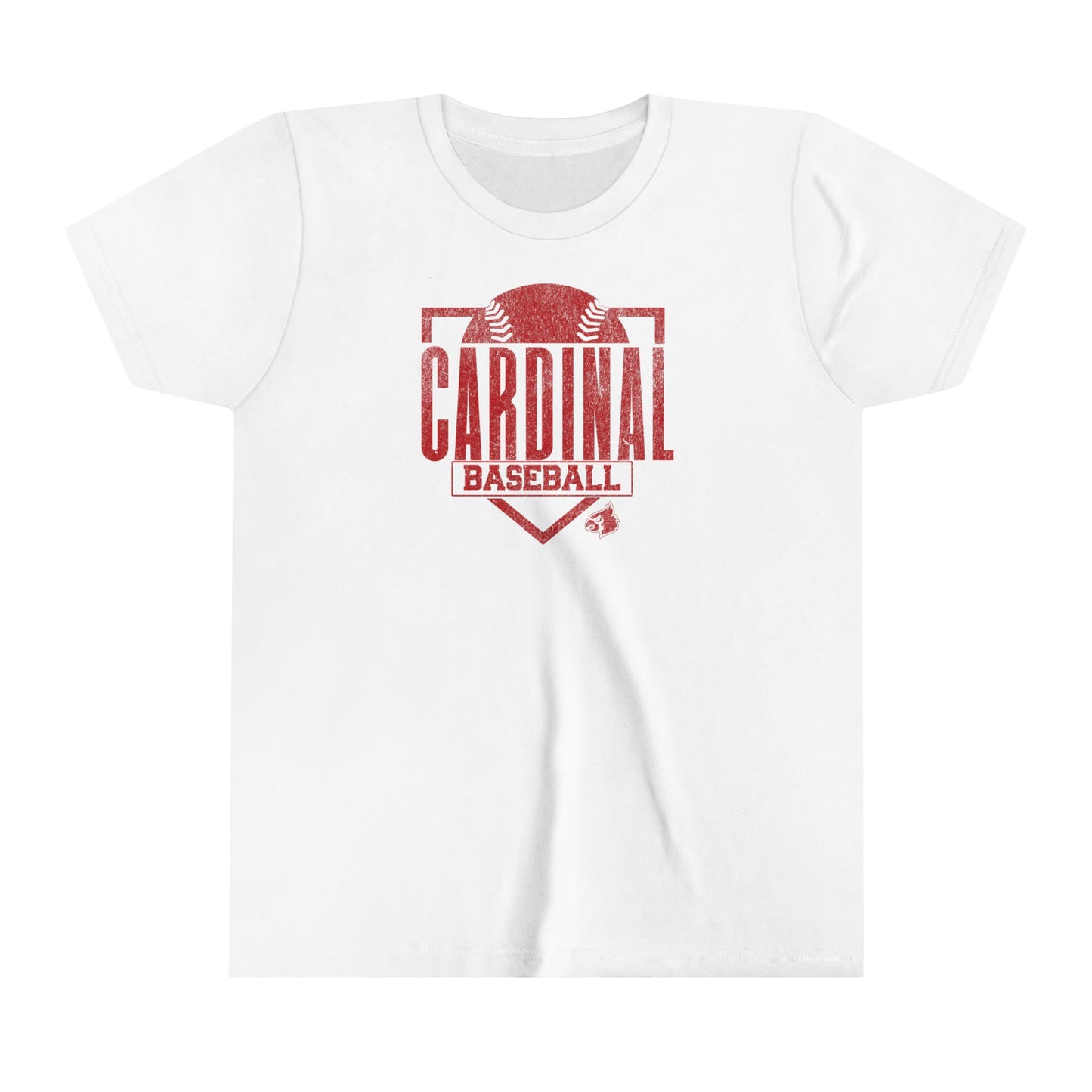 Vintage Cardinal Baseball Plate - Bella + Canvas Youth Tee