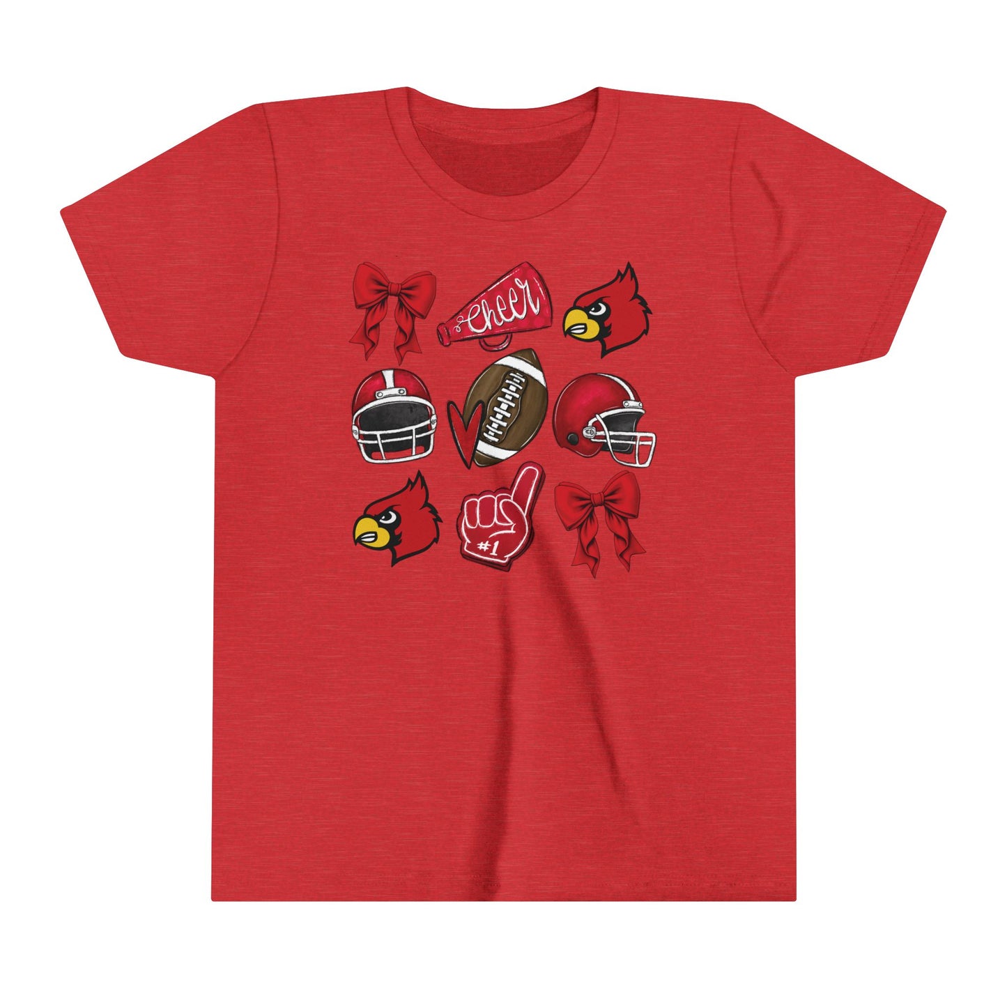 Football and Cheer Coquette - Bella + Canvas Youth Tee