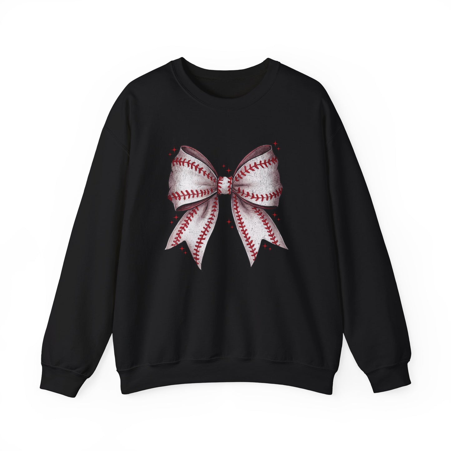 Game Day Baseball Coquette Bow - Unisex Heavy Blend™ Crewneck Sweatshirt