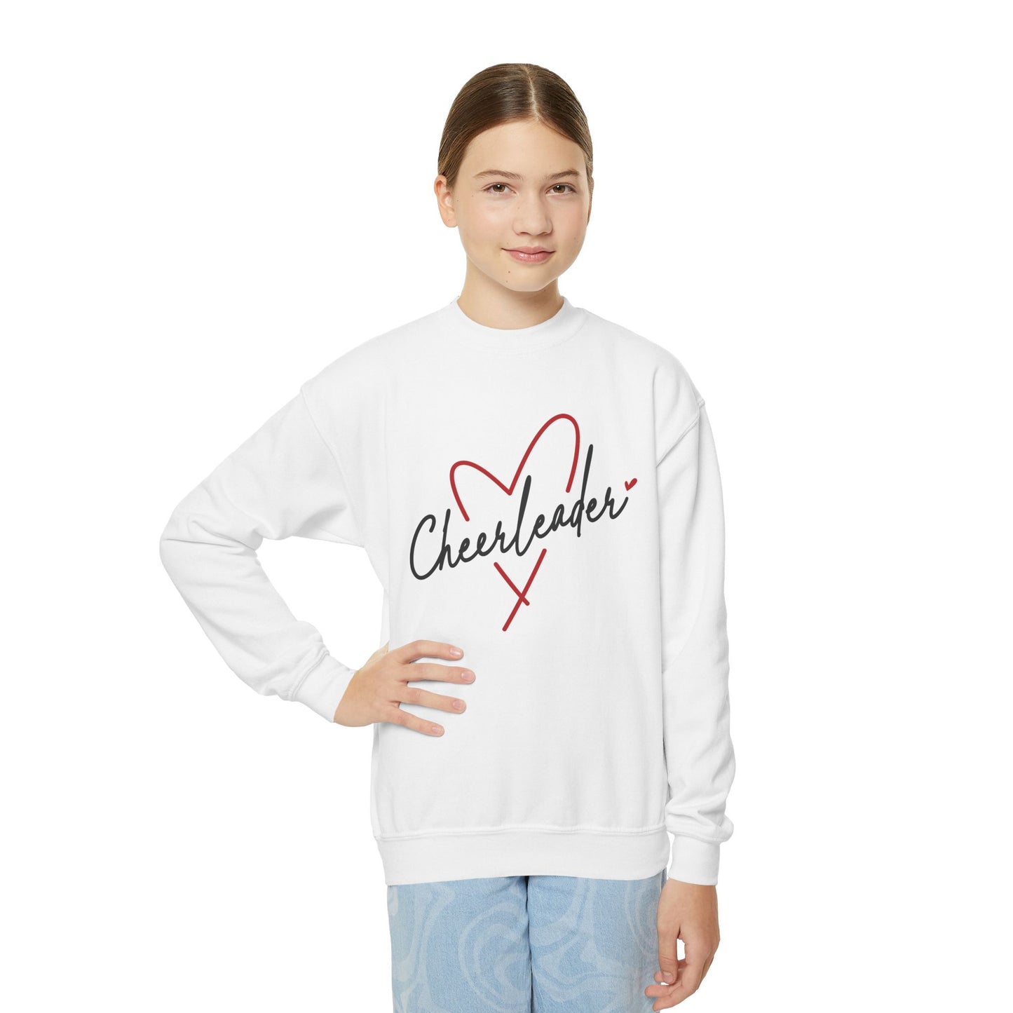 Cheerleader Heart - Youth Crew Sweatshirt