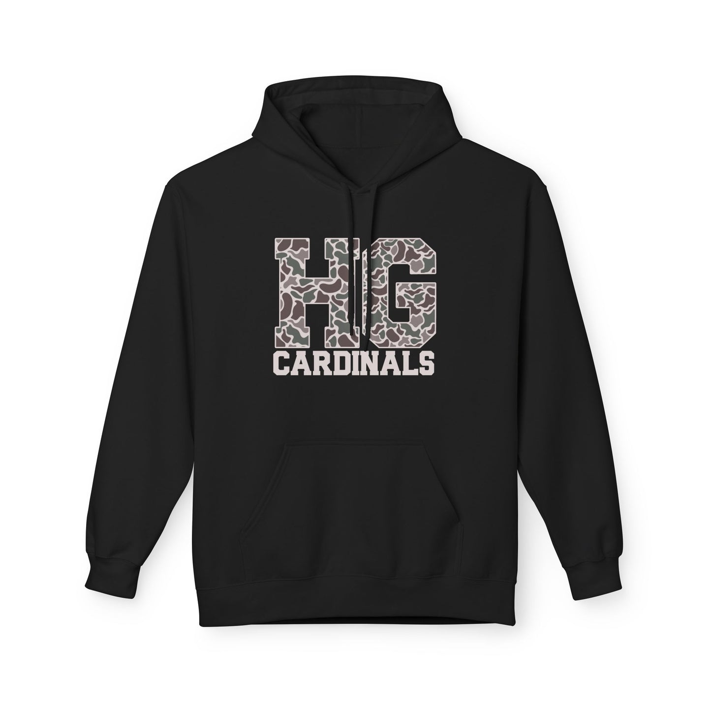 Old School Camo HG Cardinals - Midweight Softstyle Fleece Hoodie