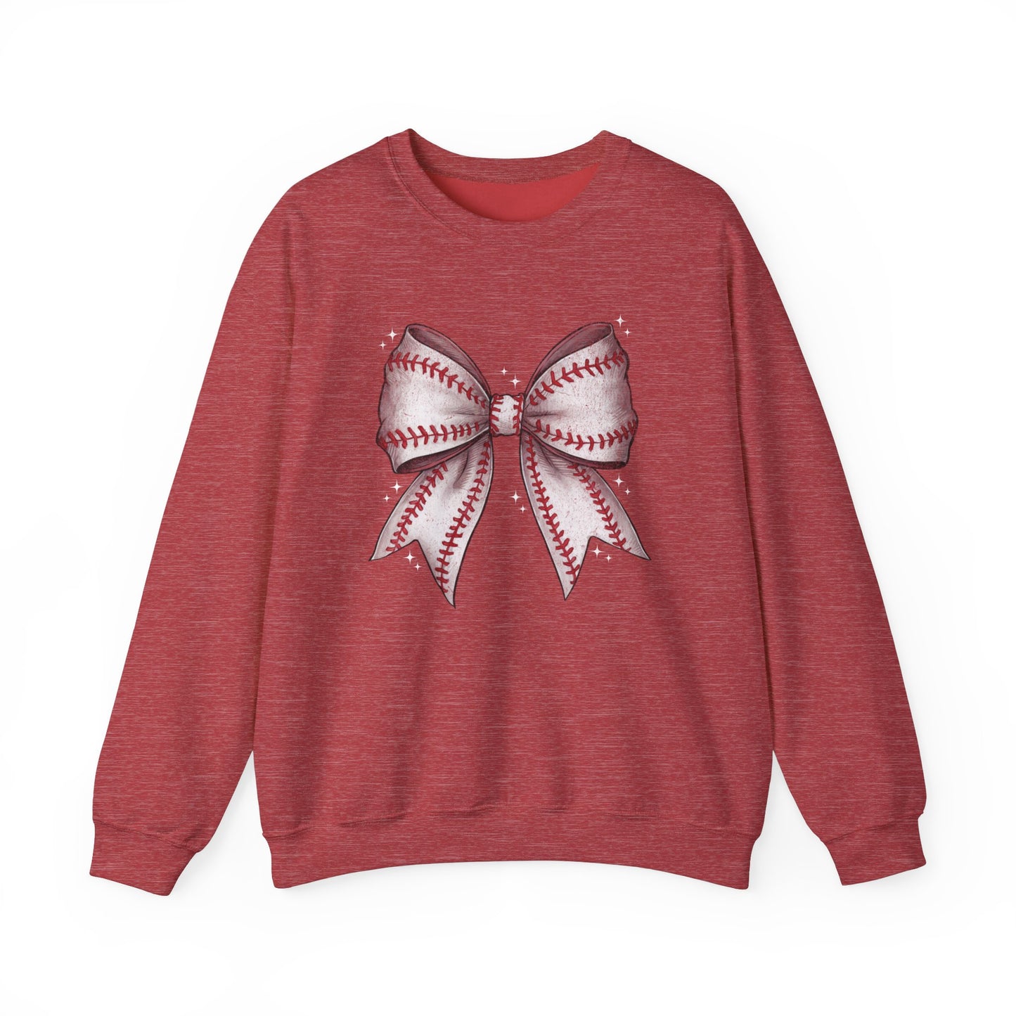 Game Day Baseball Coquette Bow - Unisex Heavy Blend™ Crewneck Sweatshirt