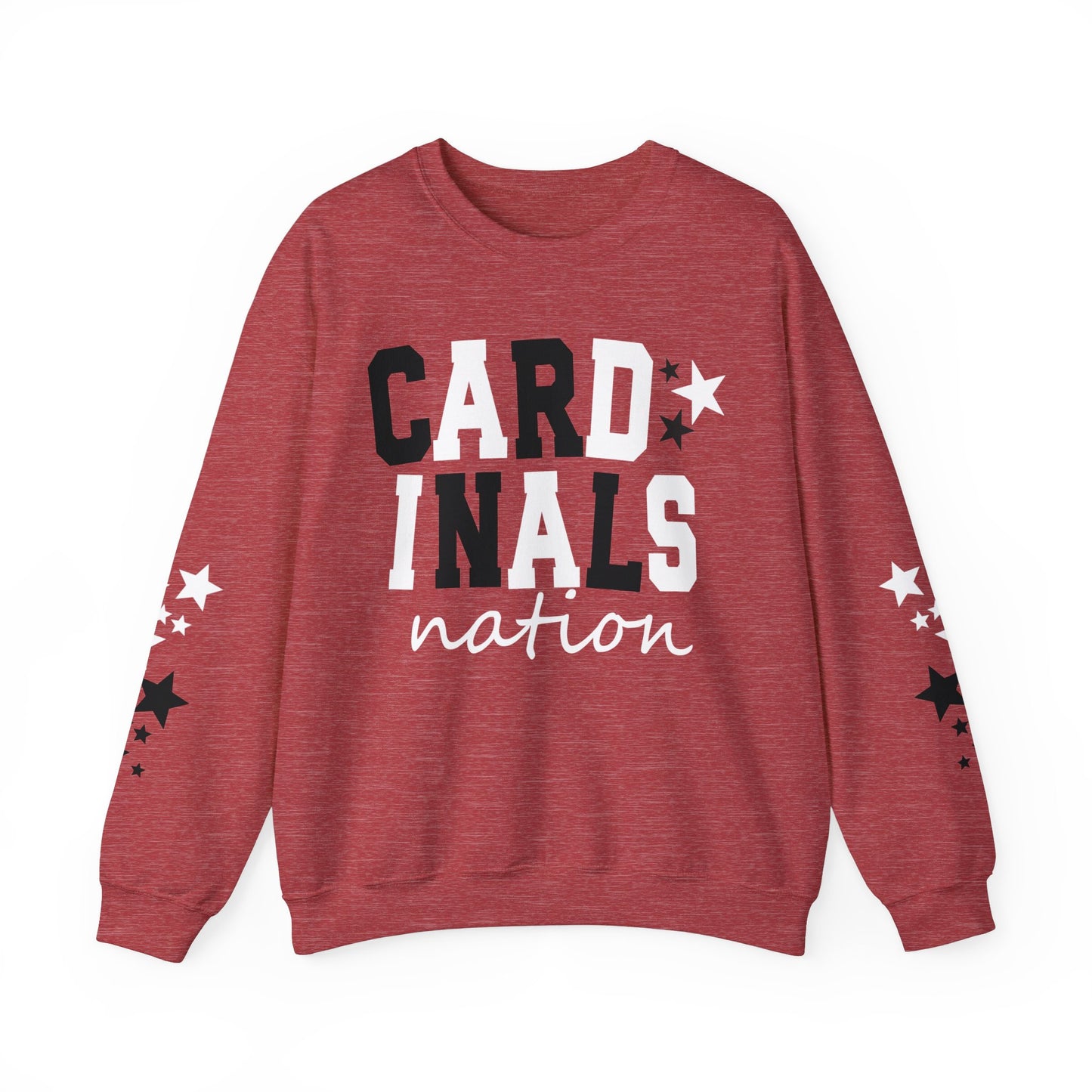Cardinals Nation with Star Sleeves - Unisex Heavy Blend™ Crewneck Sweatshirt