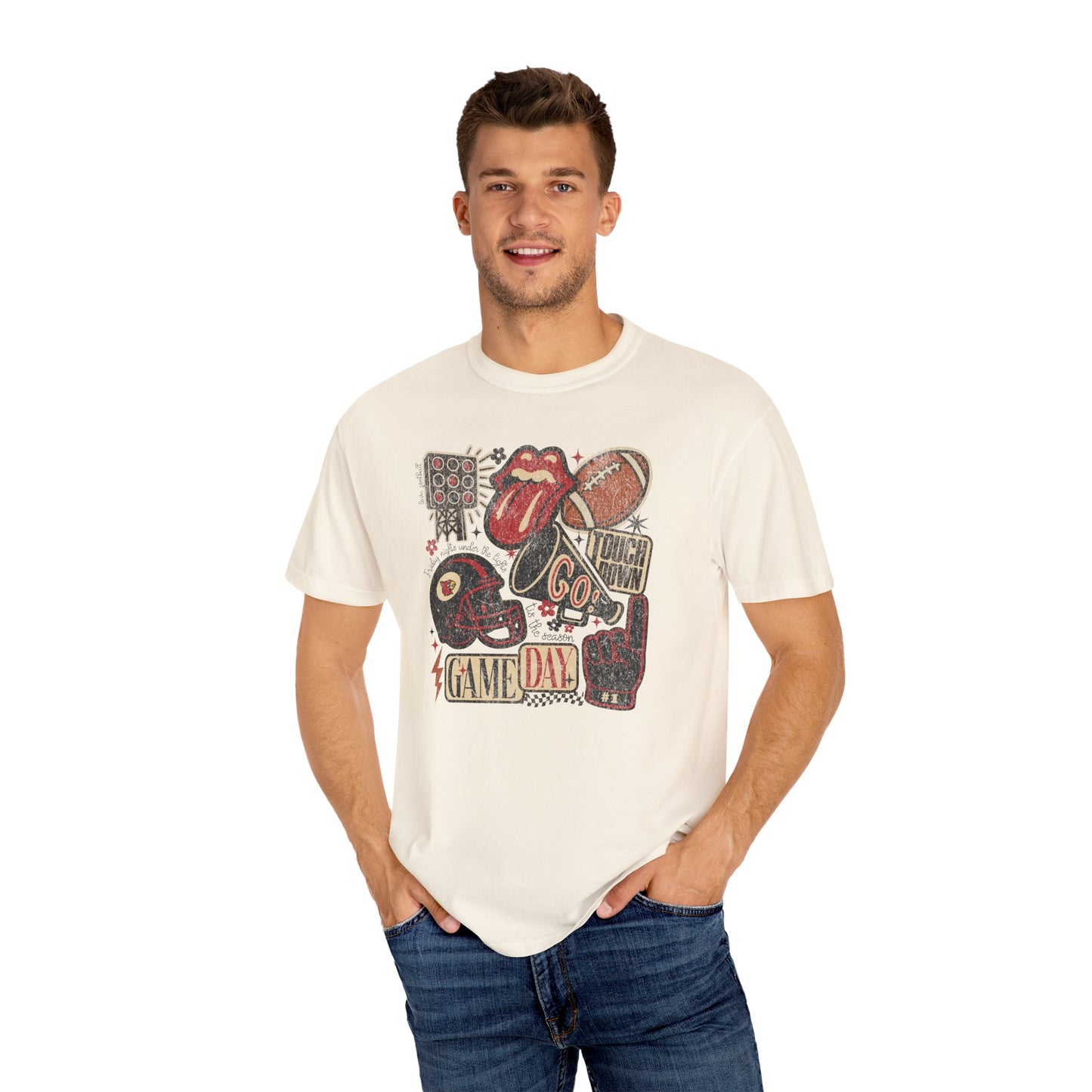 Cardinal Football Collage - Comfort Colors T Shirt