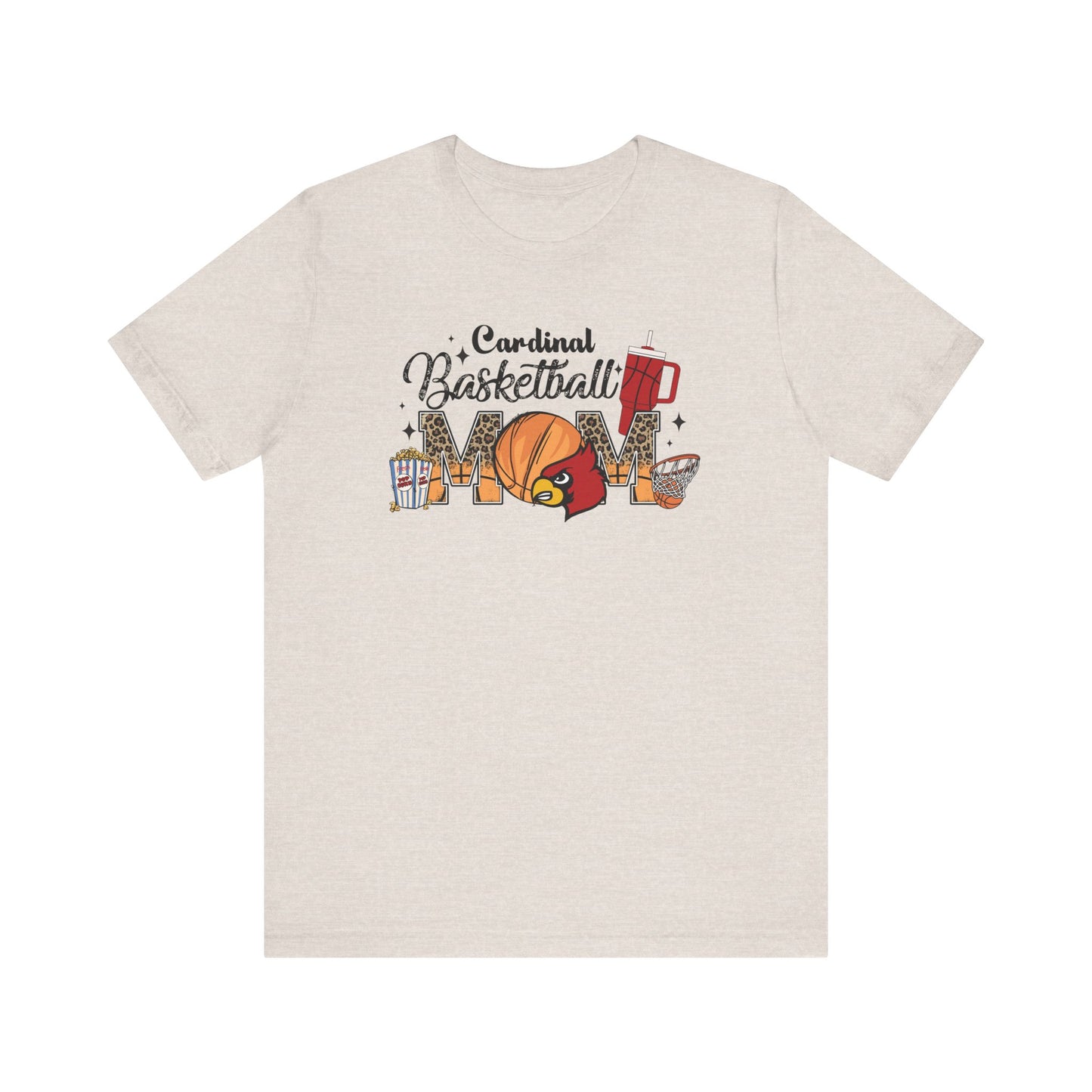 Cardinal Basketball Mom - Bella + Canvas Short Sleeve Tee