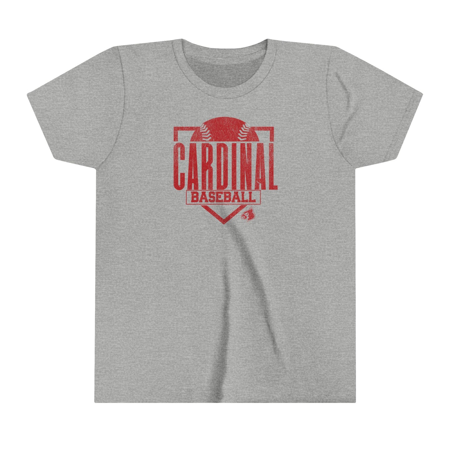 Vintage Cardinal Baseball Plate - Bella + Canvas Youth Tee