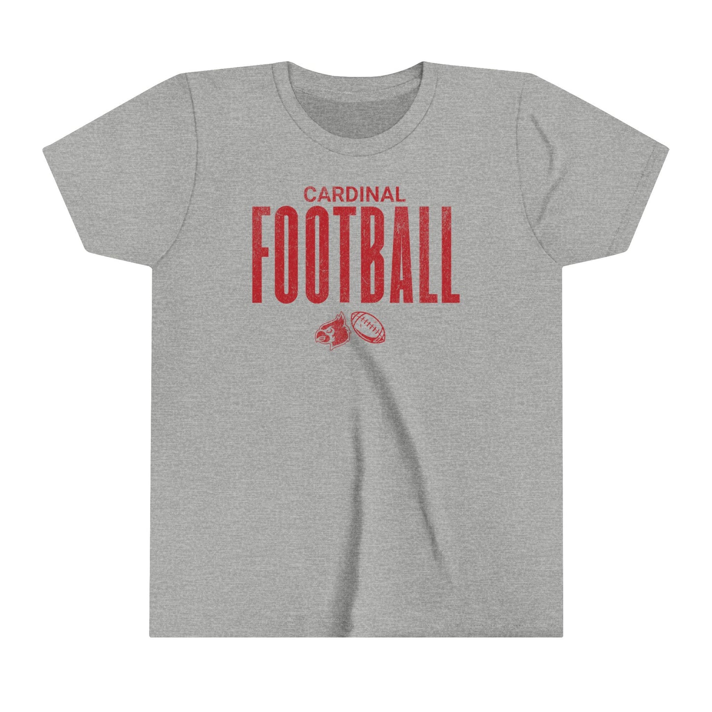 Vintage Cardinal Football - Bella + Canvas Youth Tee