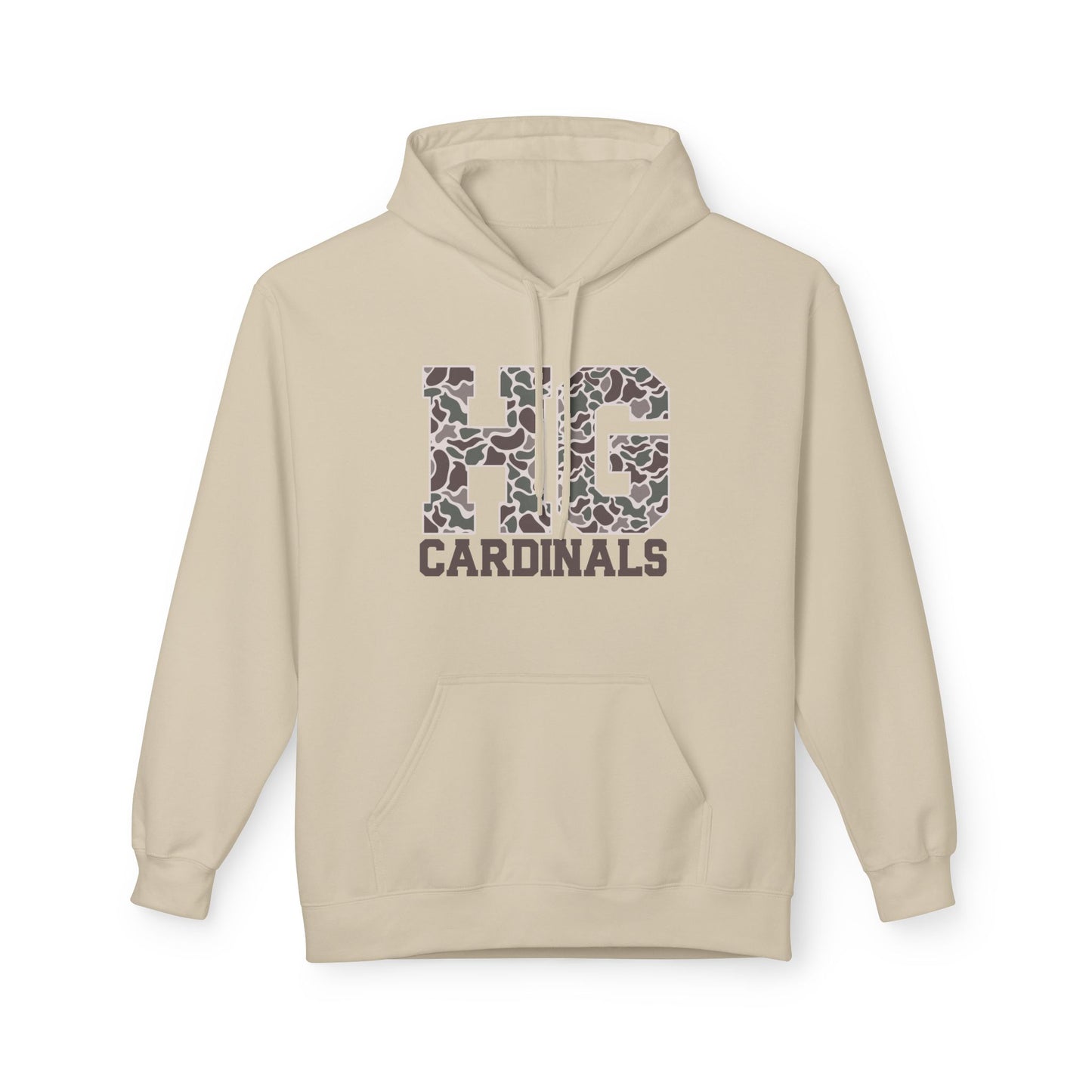 Old School Camo HG Cardinals - Midweight Softstyle Fleece Hoodie