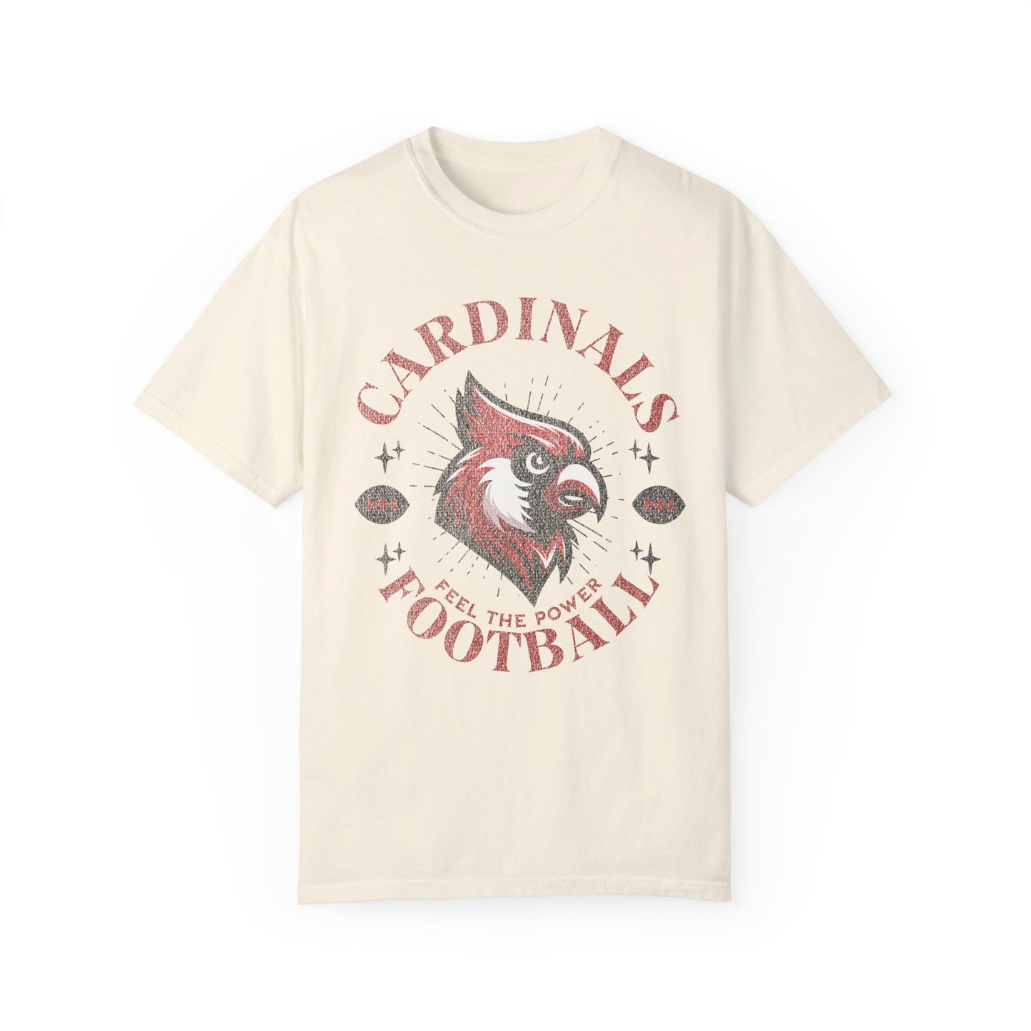Cardinal Football Distressed - Comfort Colors T-shirt