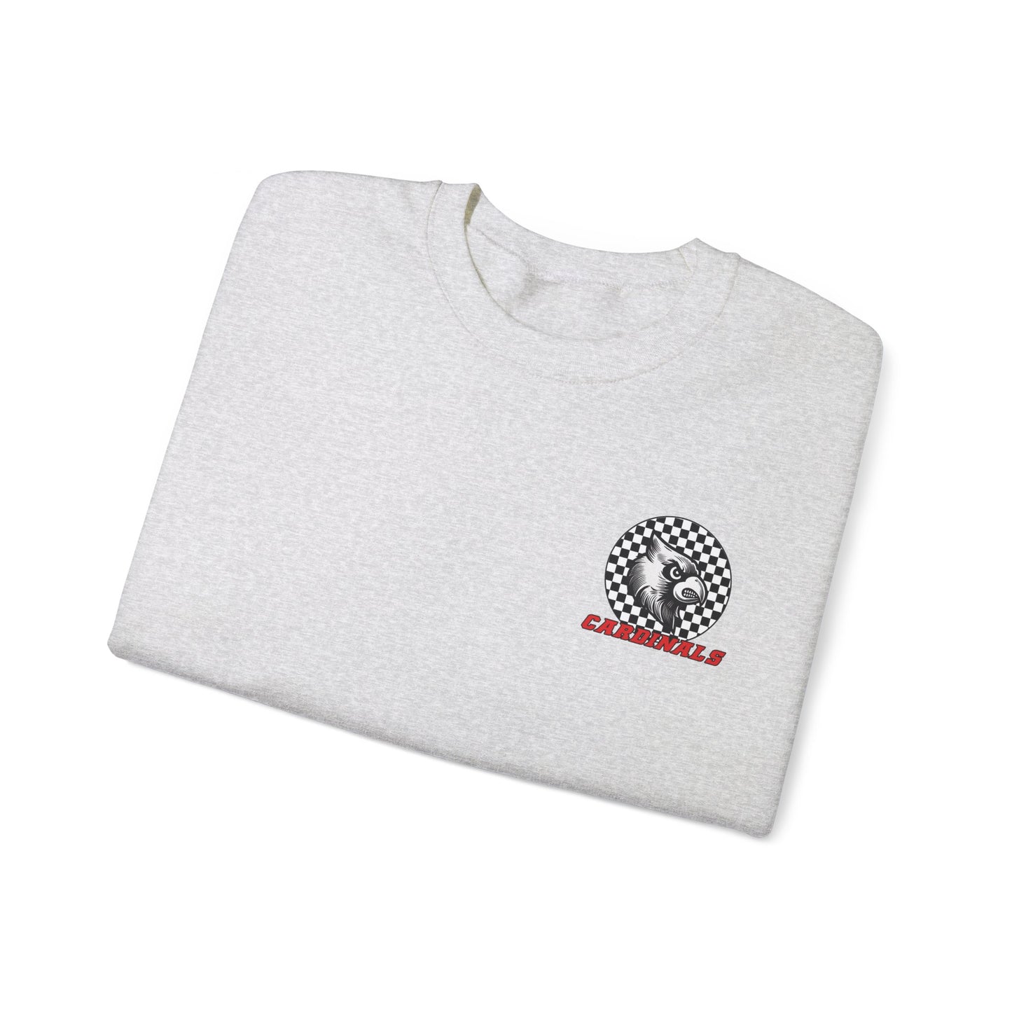Black and White Checkered Cardinal - of Unisex Heavy Blend™ Crewneck Sweatshirt