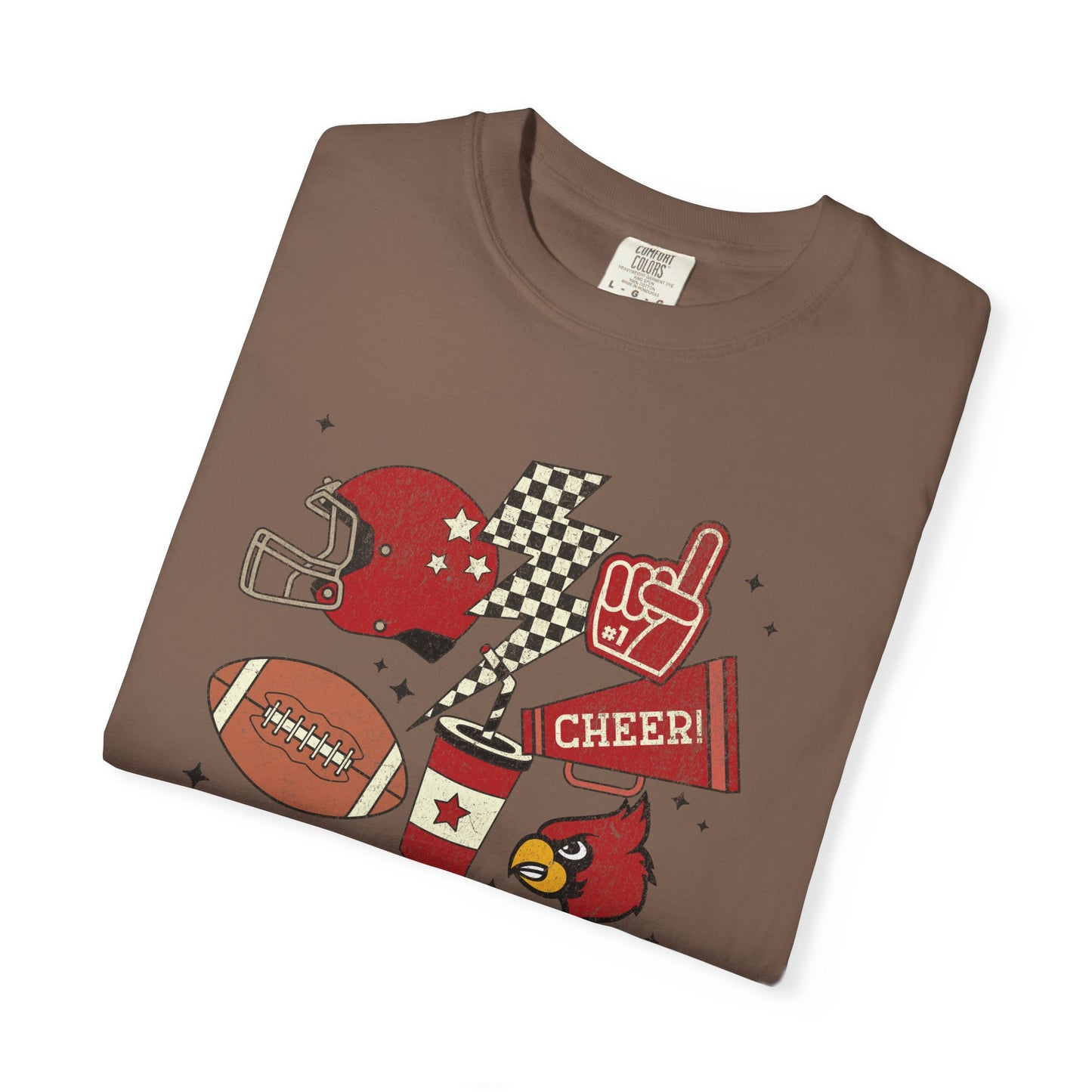 Cardinal Tis the Season Football - Comfort Colors T Shirt