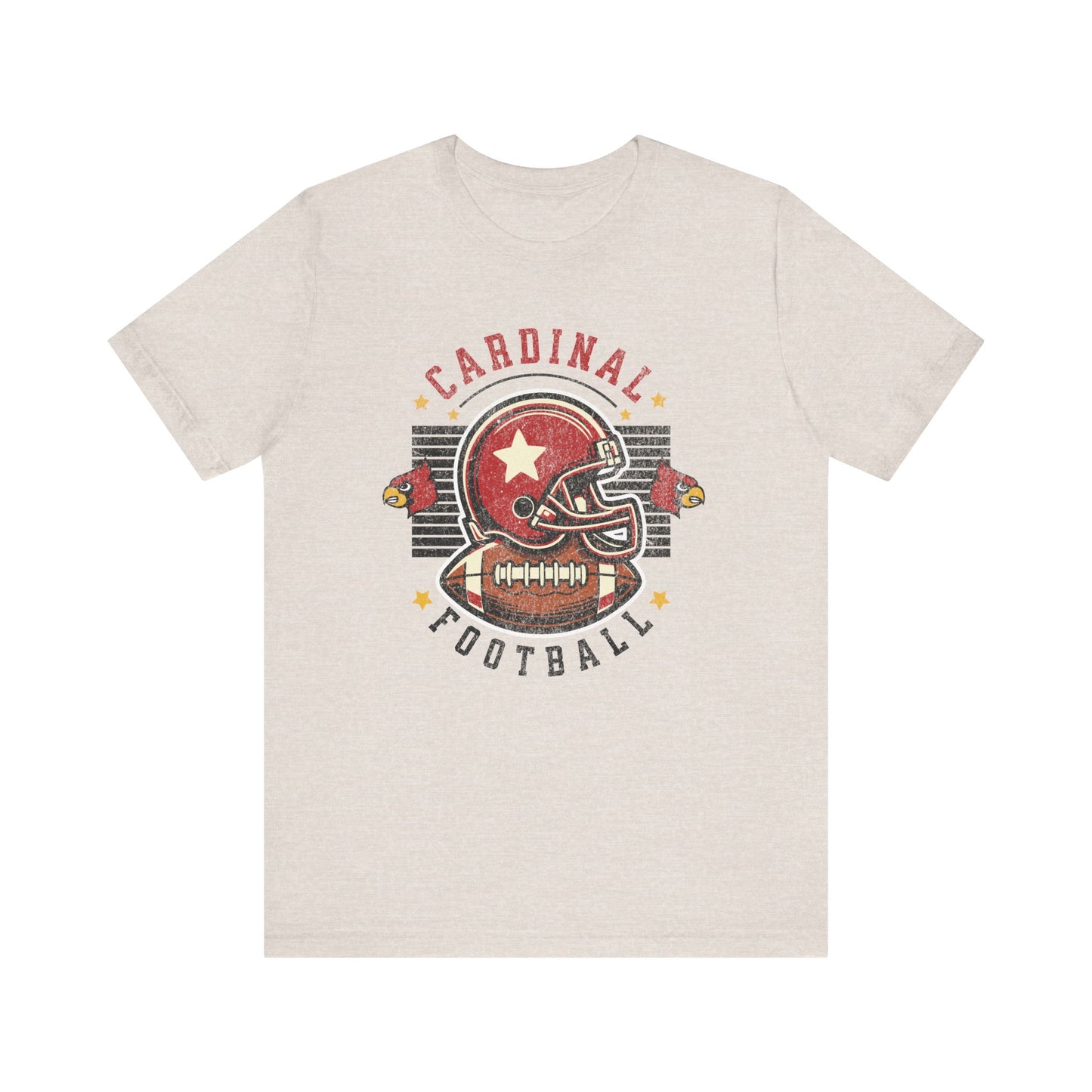 Cardinal Football Helmet - Bella + Canvas Short Sleeve Tee