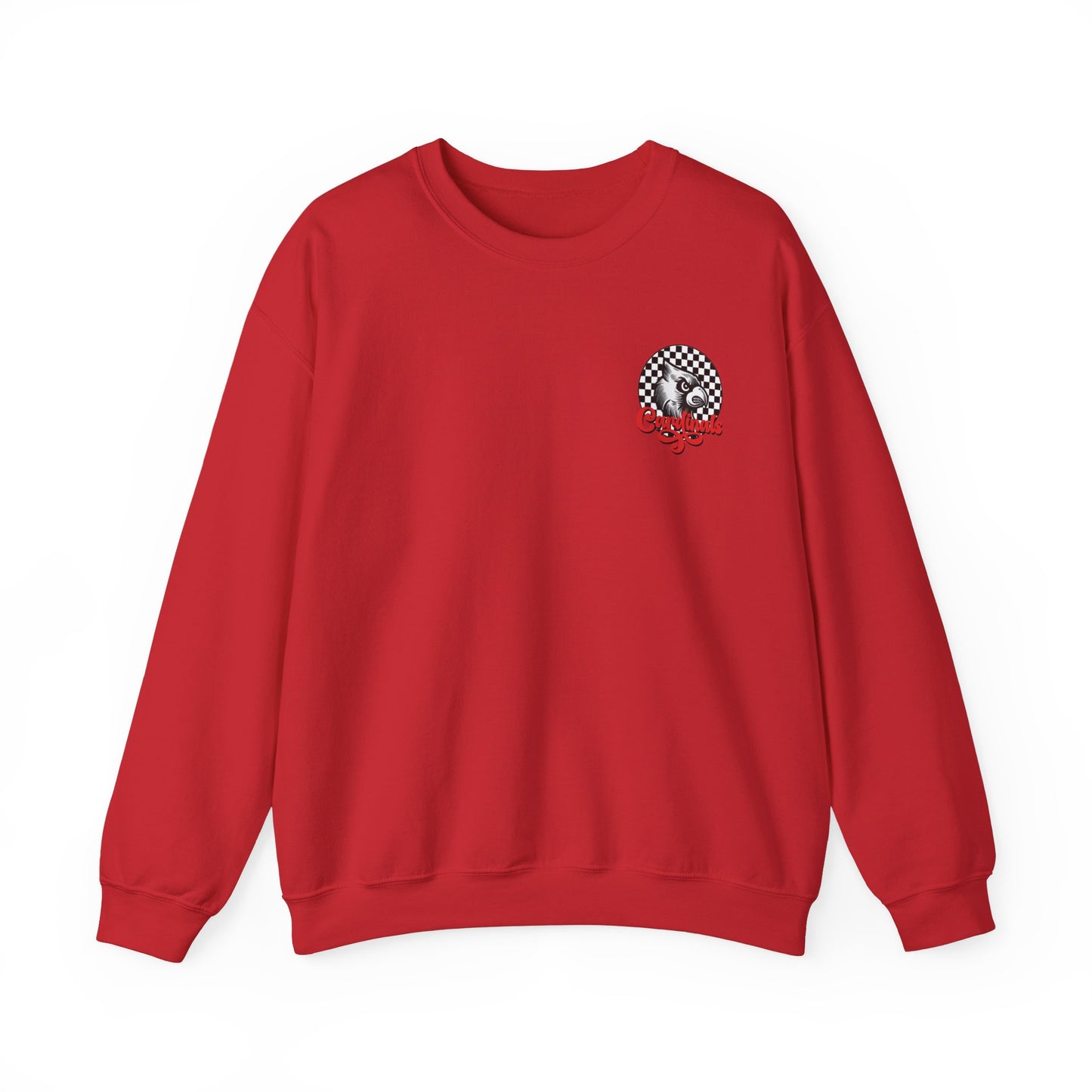 Black and White Check Cardinal Script - Unisex Heavy Blend™ Crewneck Sweatshirt