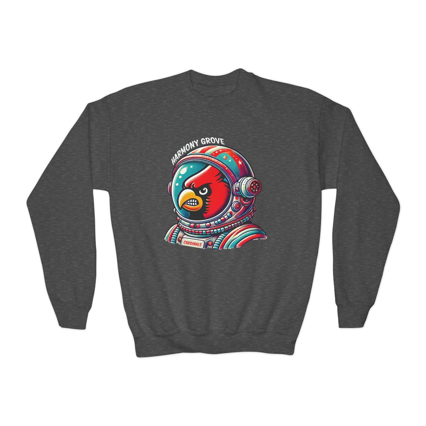 Astronaut Harmony Grove Cardinal - Youth Crew Sweatshirt