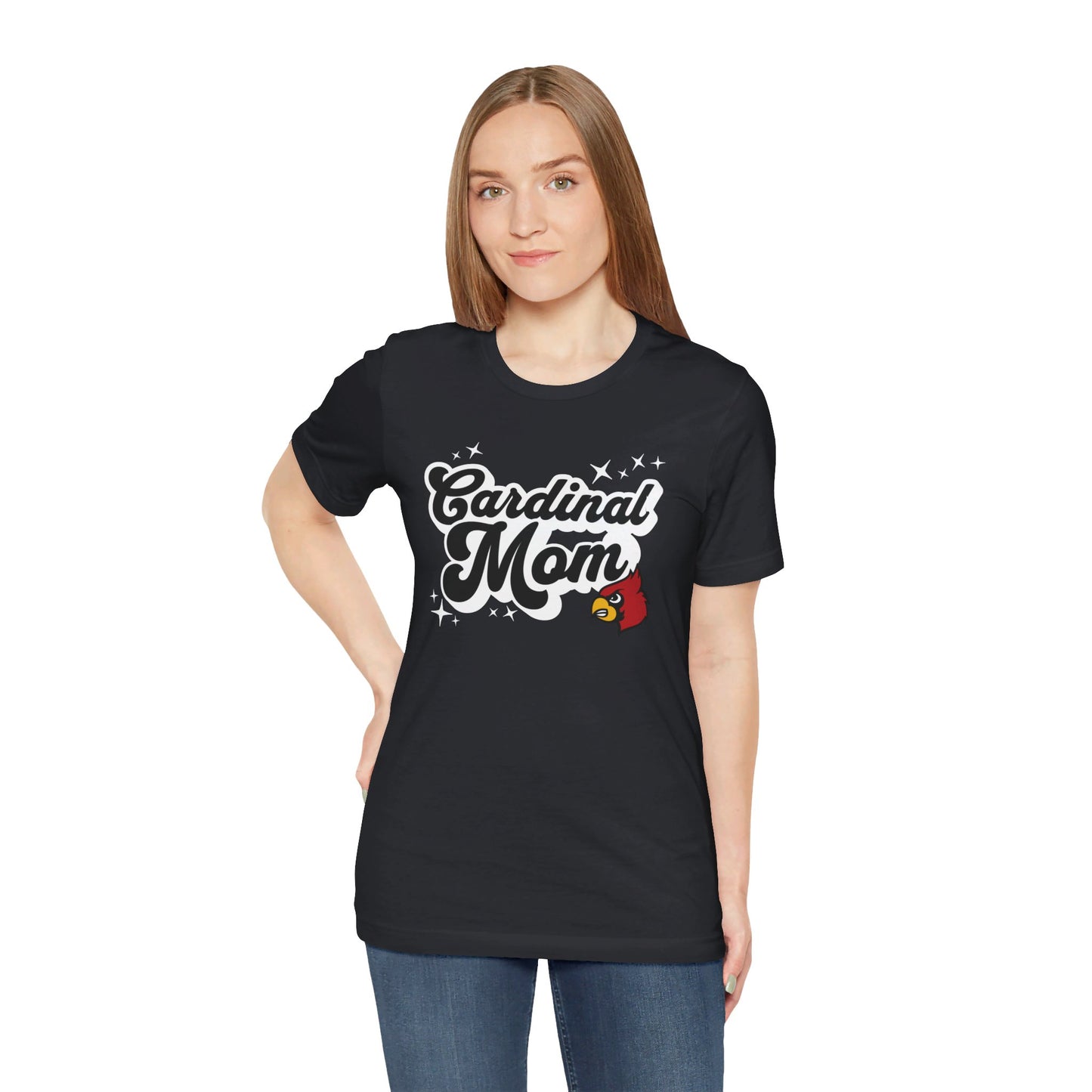 Groovy Cardinal Mom - Bella + Canvas Short Sleeve Tee