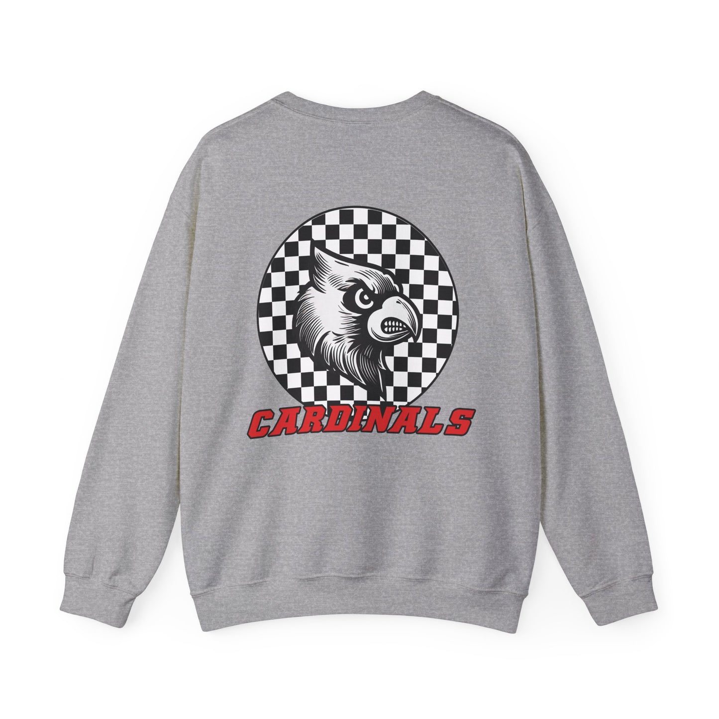 Black and White Checkered Cardinal - of Unisex Heavy Blend™ Crewneck Sweatshirt