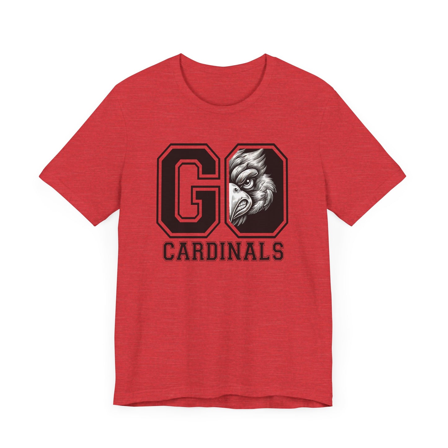 Go Cardinals Black and White - Bella + Canvas Short Sleeve Tee